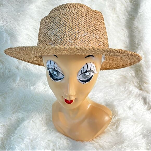 Women’s Wide Brimmed Straw Hat Loose Weave Summer Fun Beach - Picture 5 of 6